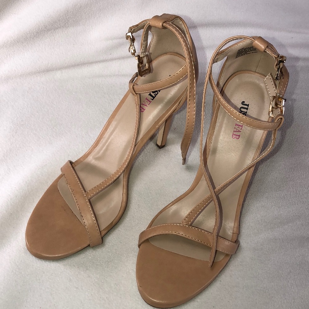 JUSTFAB NUDE HEELS